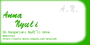 anna nyuli business card